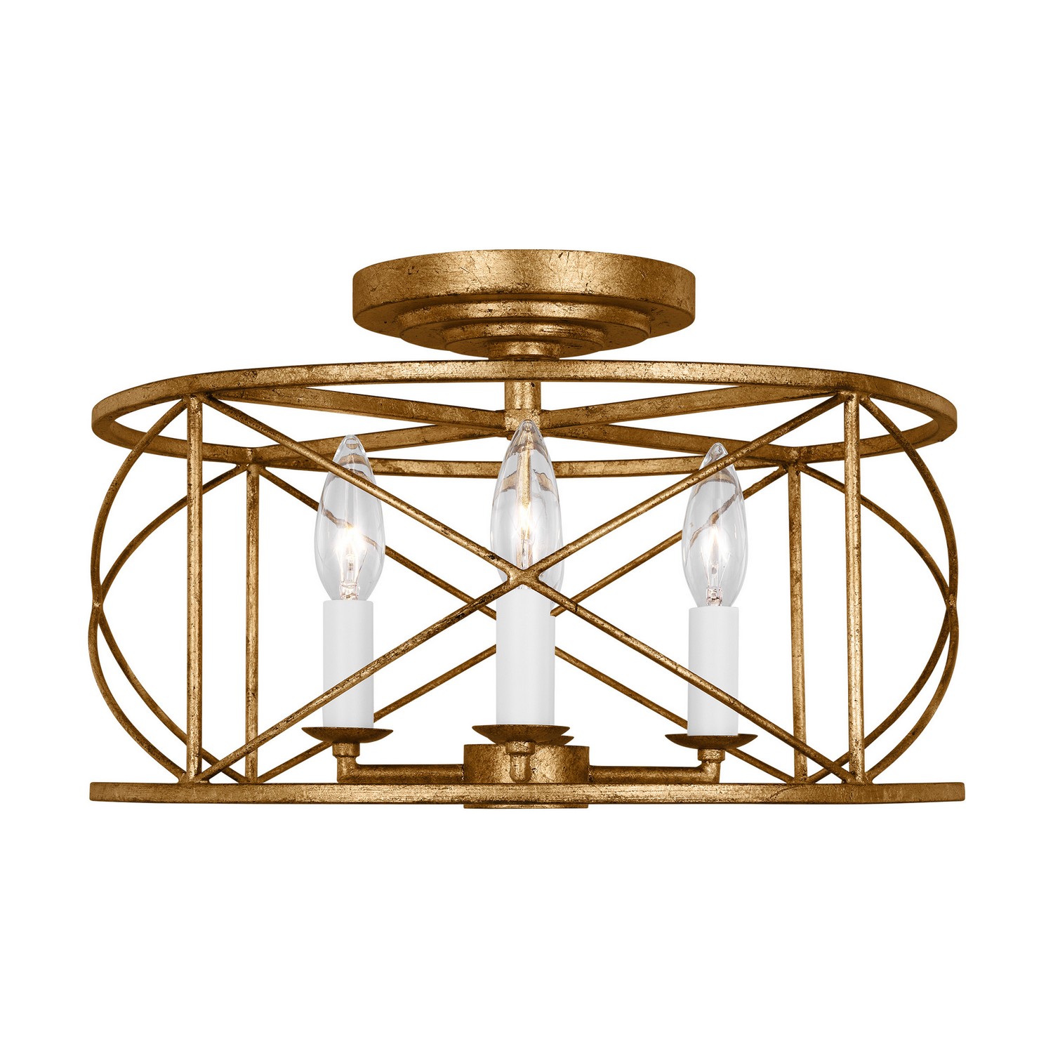 Beatrix 4-Light Semi-Flush Ceiling Light in Antique Gild