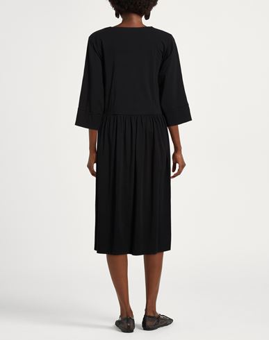 Woman Midi dress Black Size 12 Cotton, Elastane
