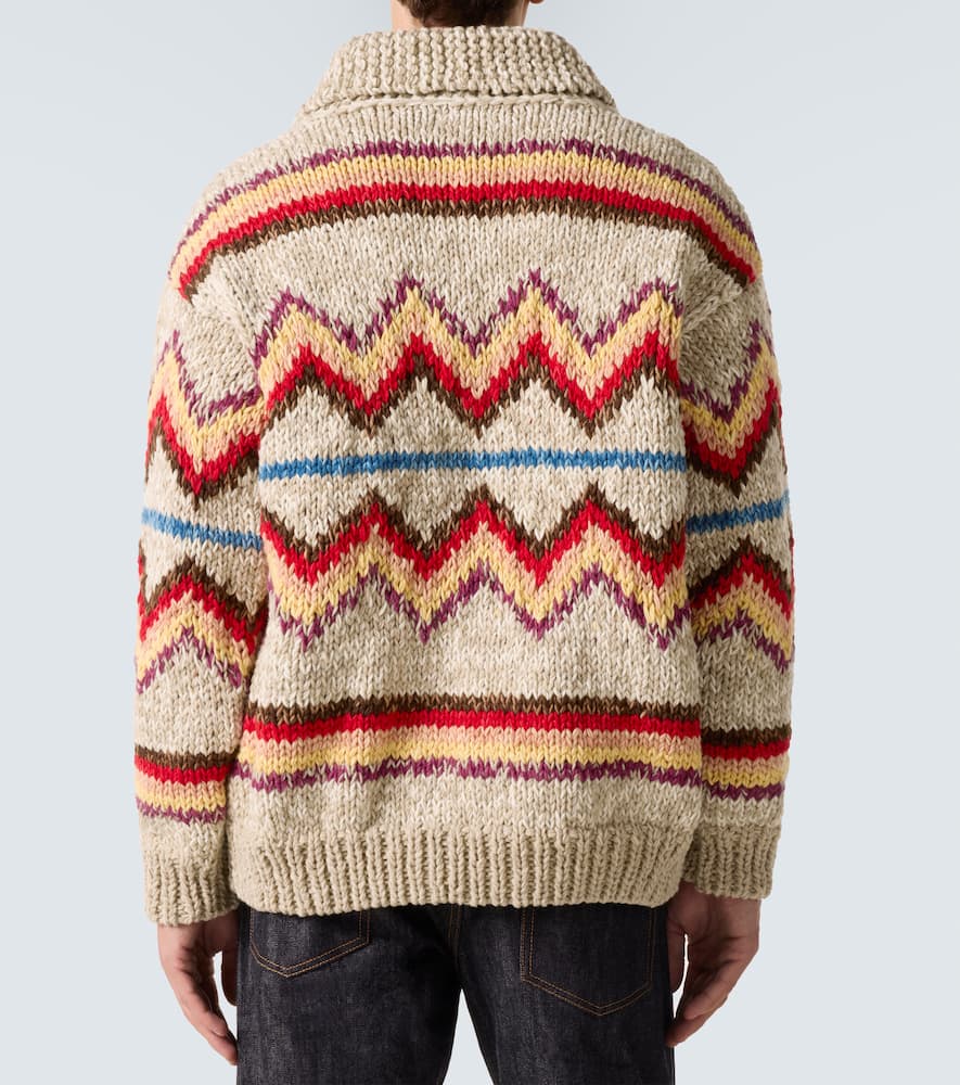 Wool and cashmere jacquard cardigan