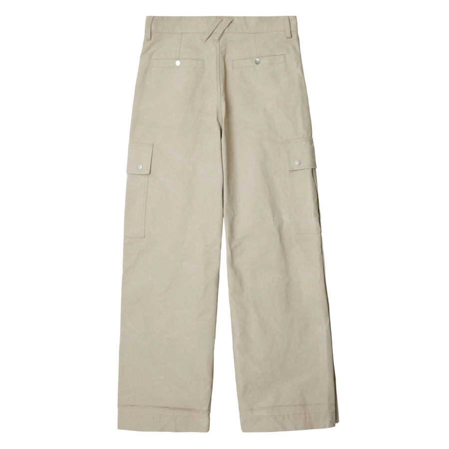 Wide Leg Cotton Cargo Trousers
