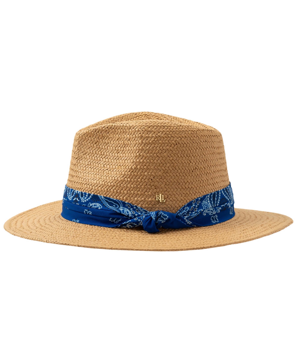 Printed Band Fedora Hat - Natural