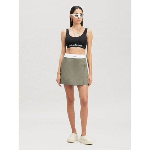Black Bra With Contrasting Logo In Stretch Cotton Woman