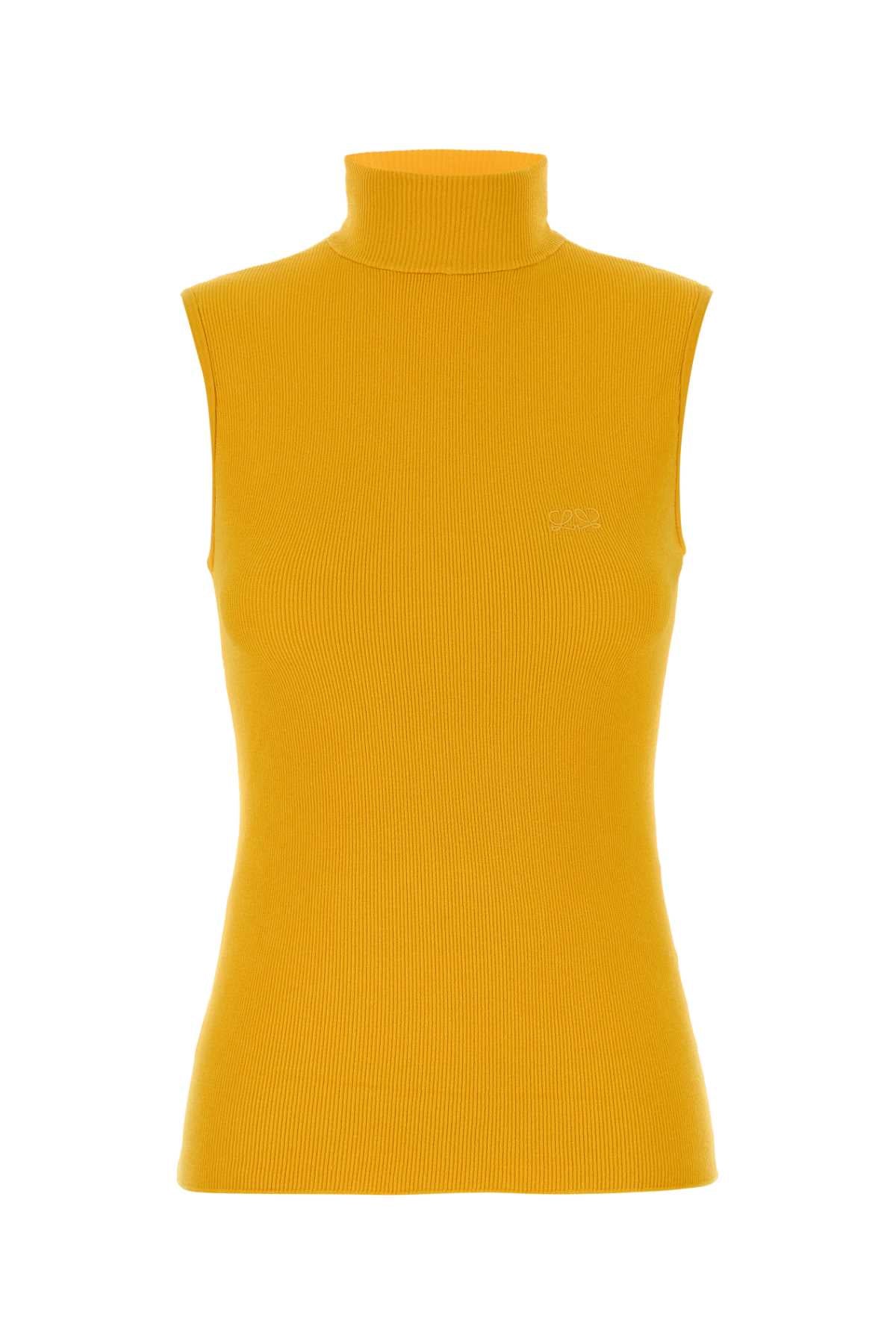 Ribbed Turtleneck Sweater — Yellow