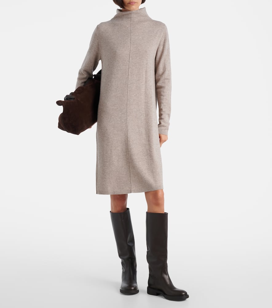 Knitted wool and cashmere midi dress
