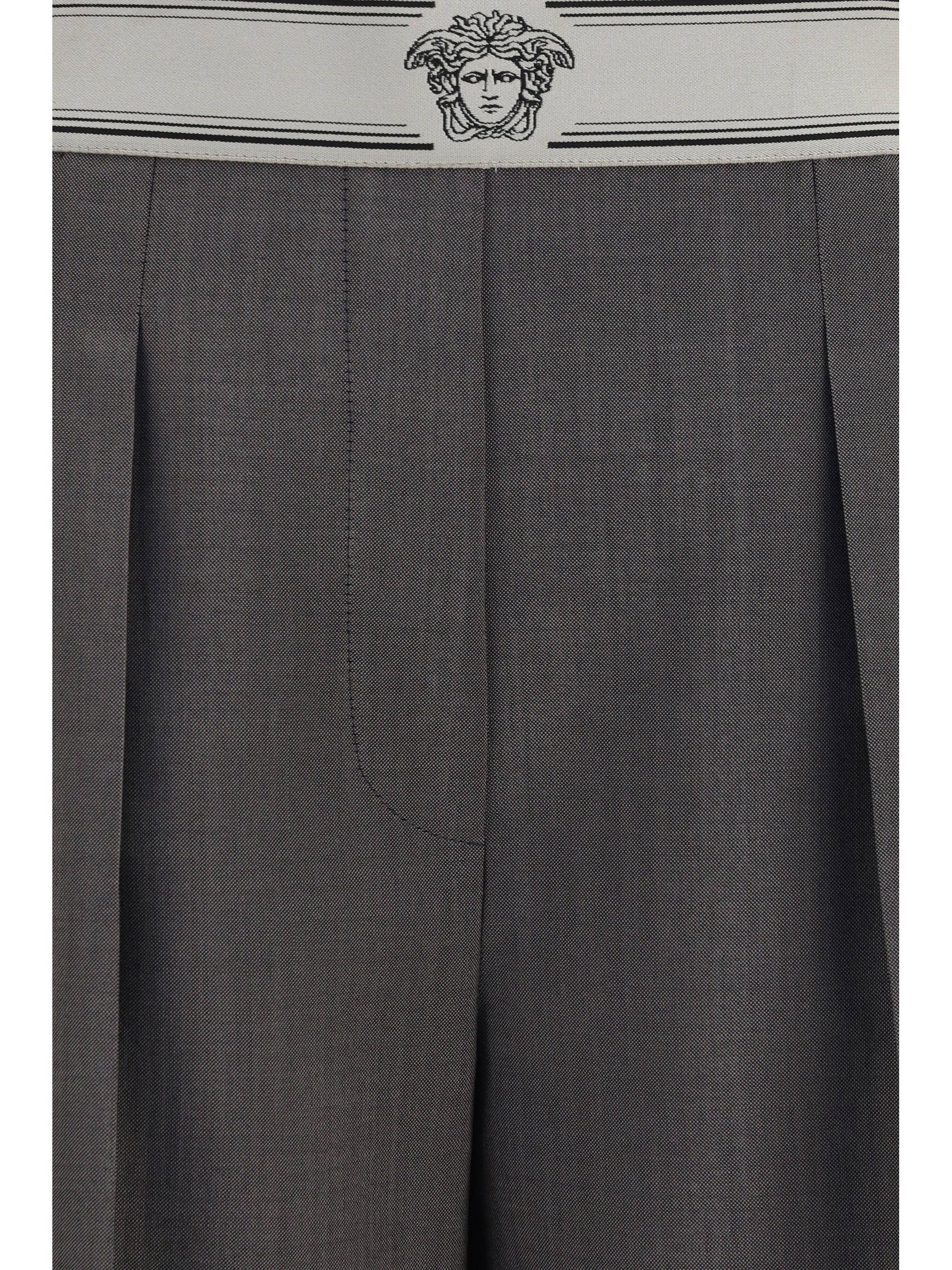 Merino Wool-Mohair Blend Trousers — Gray