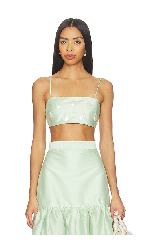 Mayle Vasquez Coral Top in Green. L. Also in S