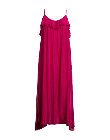 Woman Maxi dress Magenta Size 10 Viscose, Silk