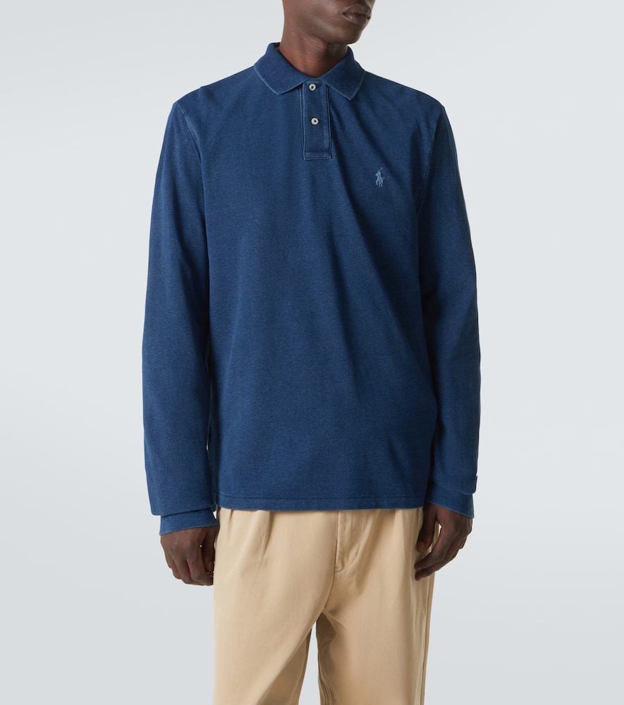 Cotton mesh polo shirt