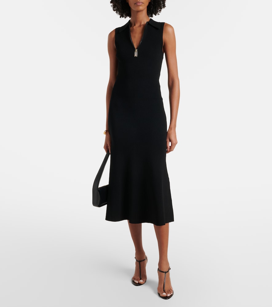 Mira ribbed-knit midi dress