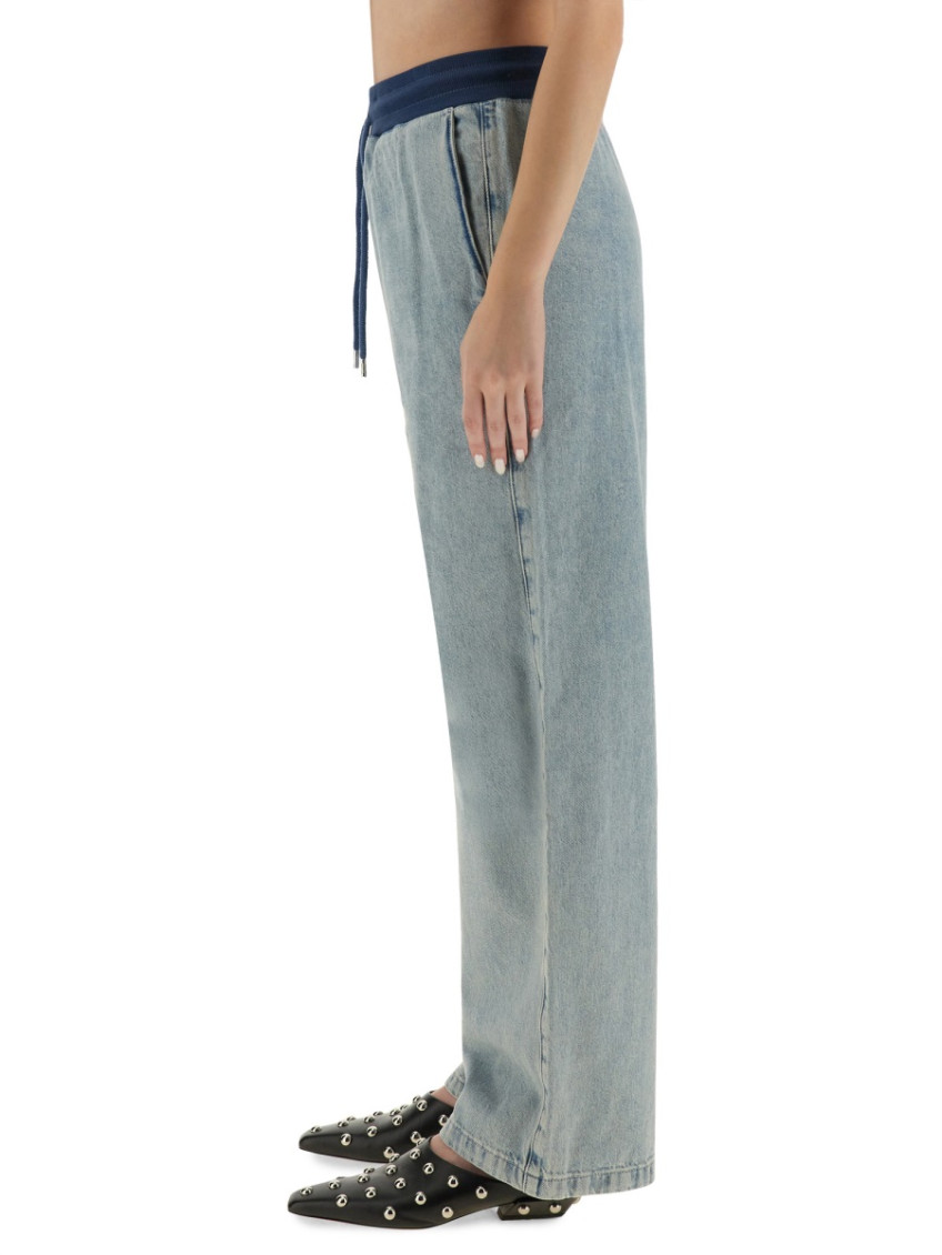 Moschino - wide leg trousers distressed detai