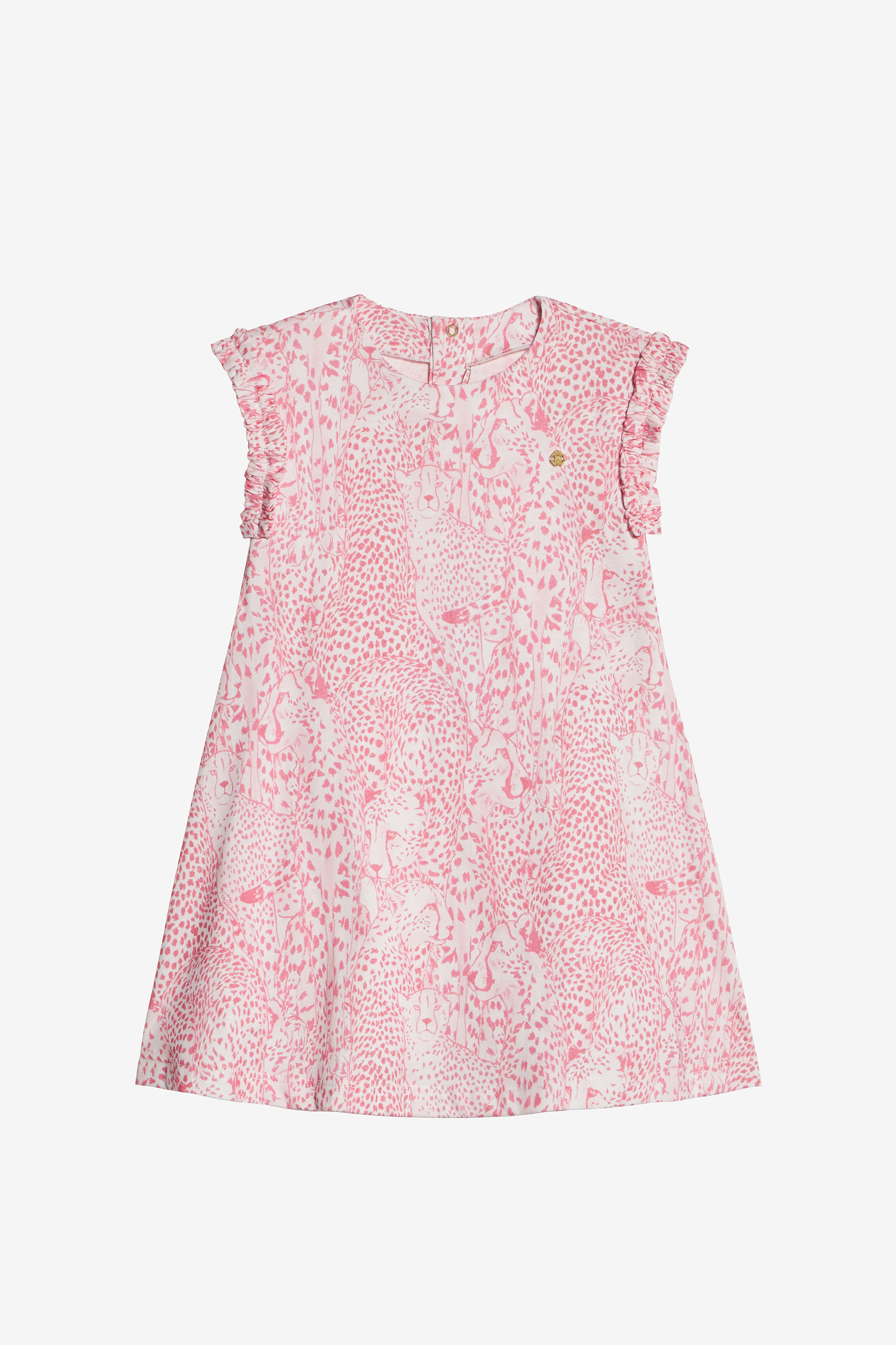 Cotton Dress With Cheetahs And Cheetah Skin - Female Baby Girls (6m