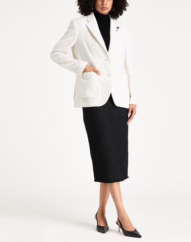 Woman Blazer Ivory Size 10 Virgin Wool, Silk, Polyamide, Cashmere