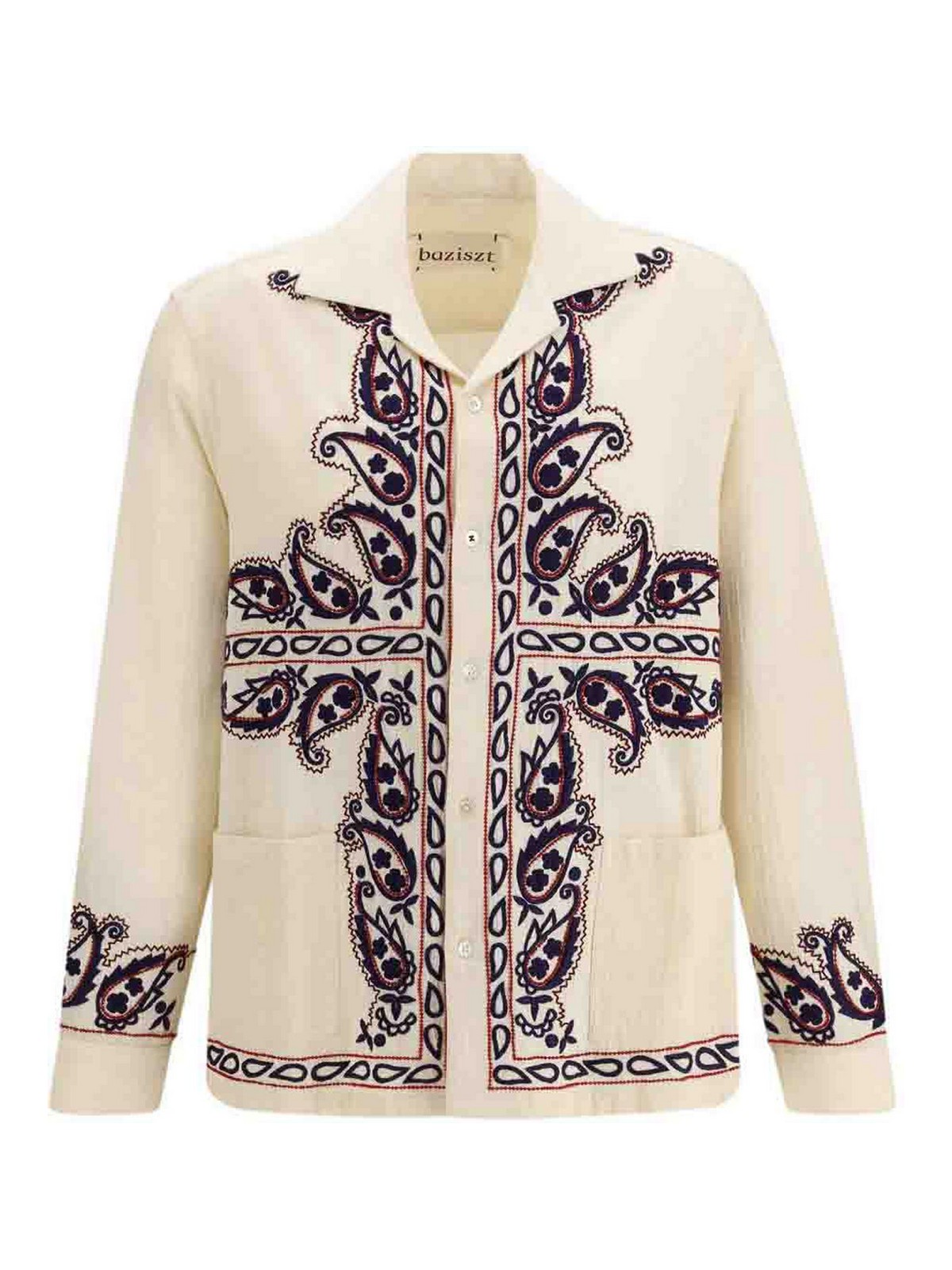 Baziszt - shirt embroidered design front pocket long sleeve