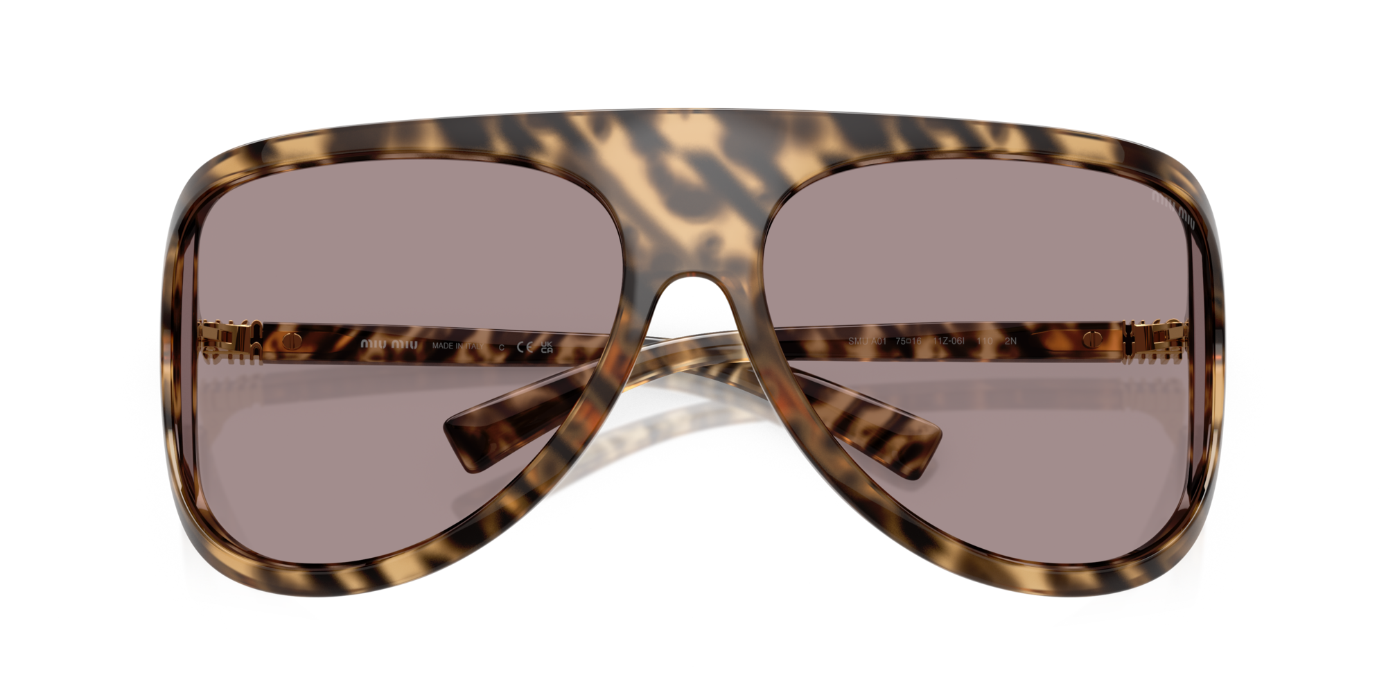 Miu Miu Woman Miu Miu MU A01S 11Z06I Sunglasses Injected Turtle Brown Geometric Norma