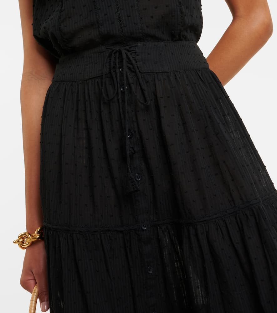 Brie cotton-blend midi skirt