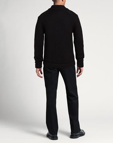 Man Cardigan Black Size XL Merino Wool, Polyamide