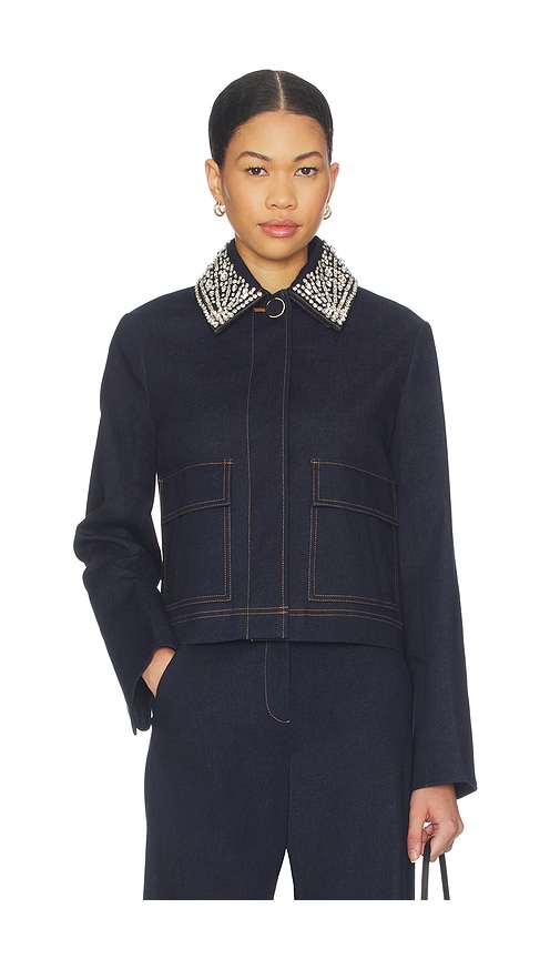 Veronica Beard Embellished Barrington Jacket in Blue. - 0 also