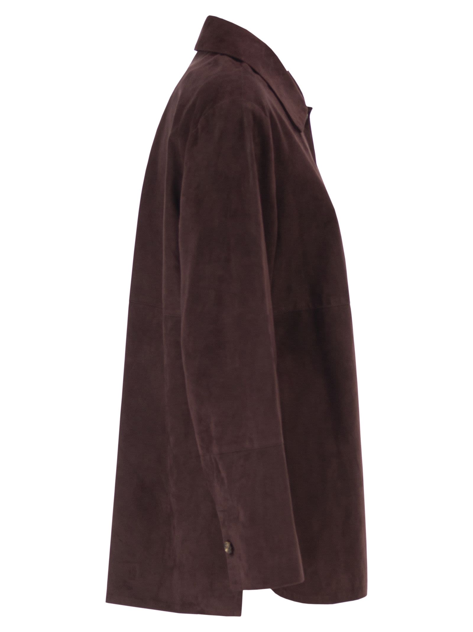 S Maxmara Smmgocce Suede Shirt With Silk Lining