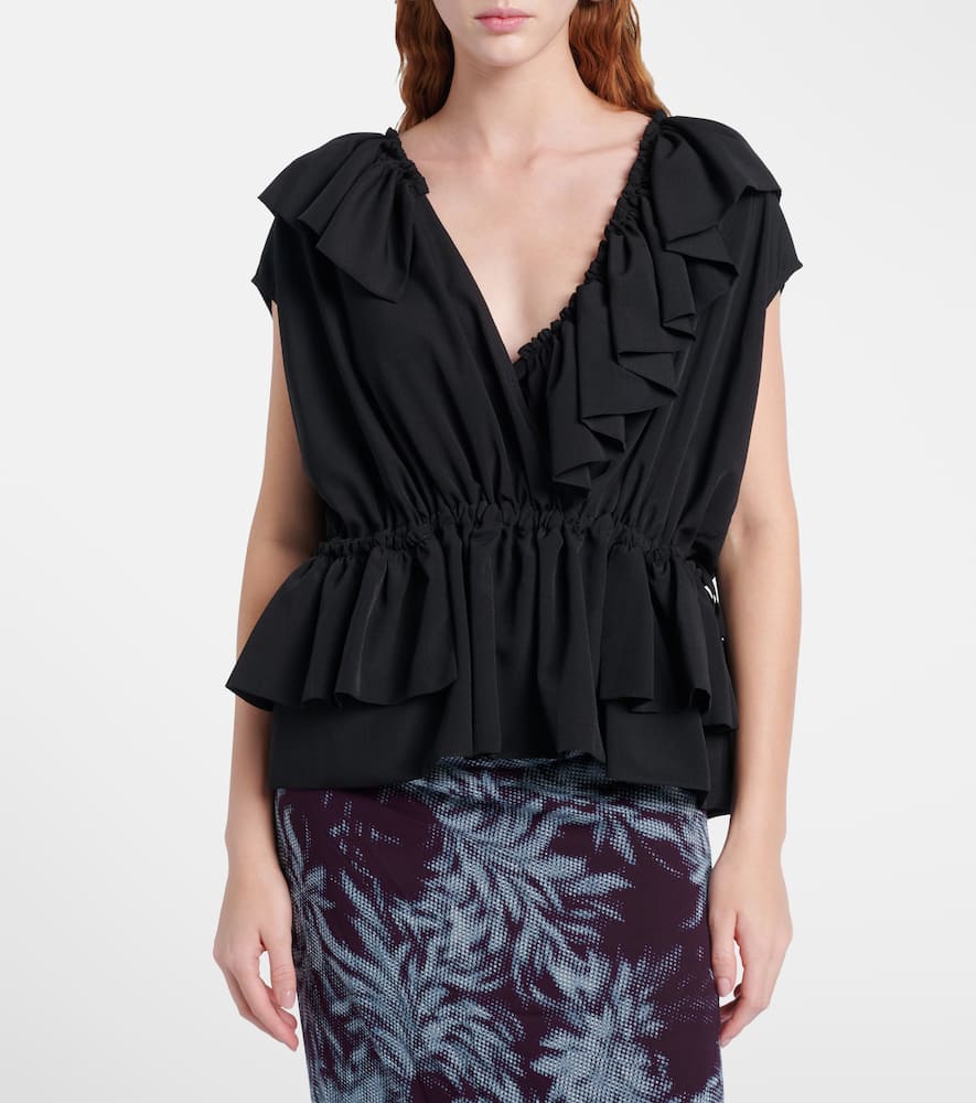 Ruffled jersey top