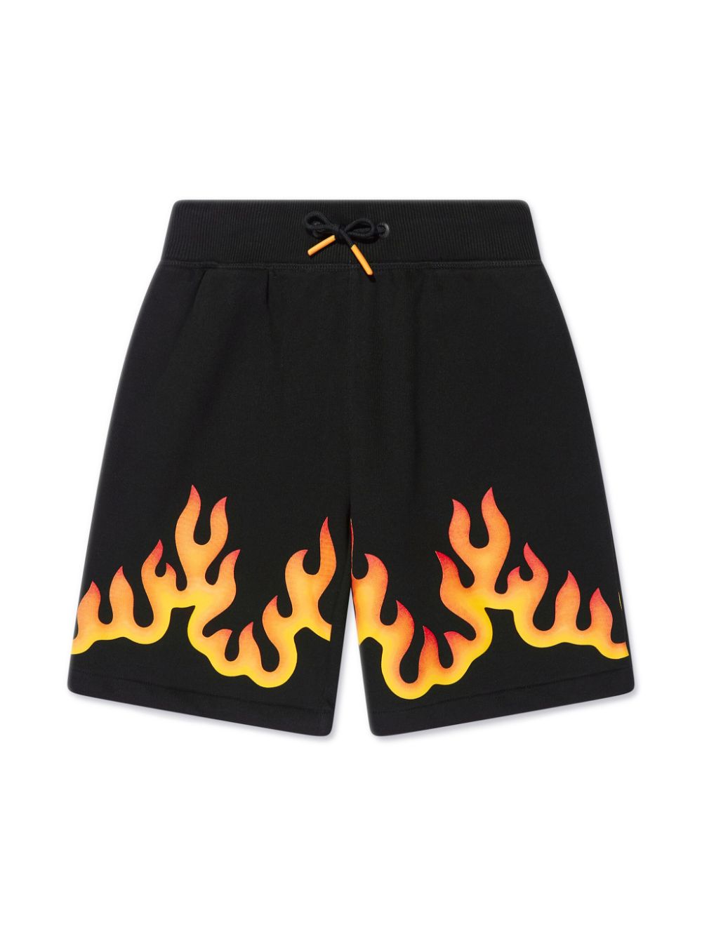 Flame-print cotton-blend shorts - Black