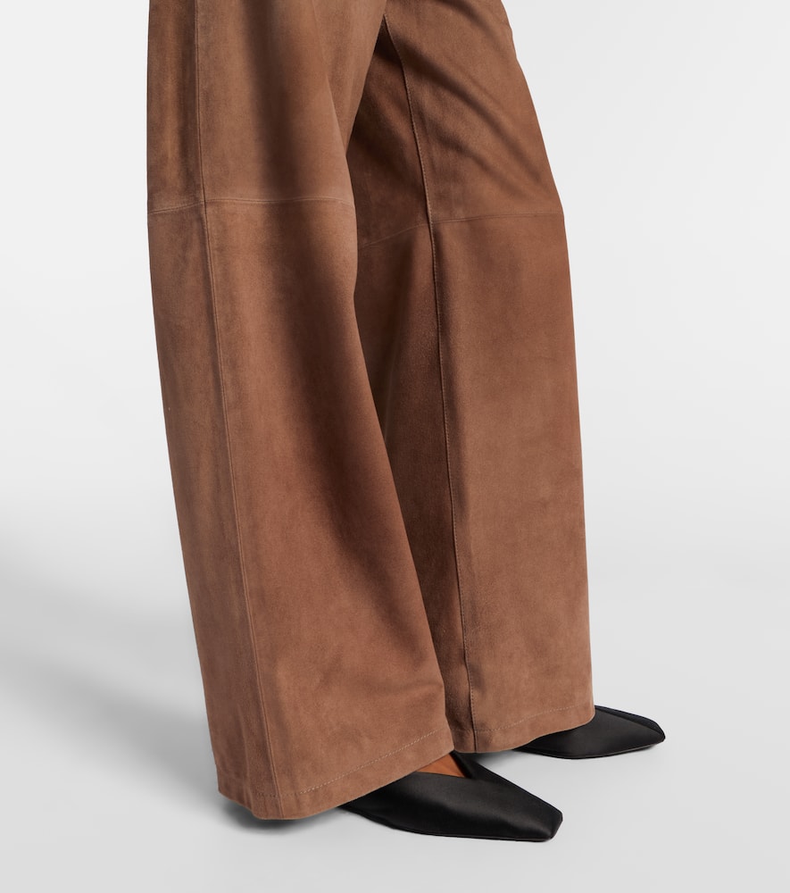 Fulmine suede wide-leg pants