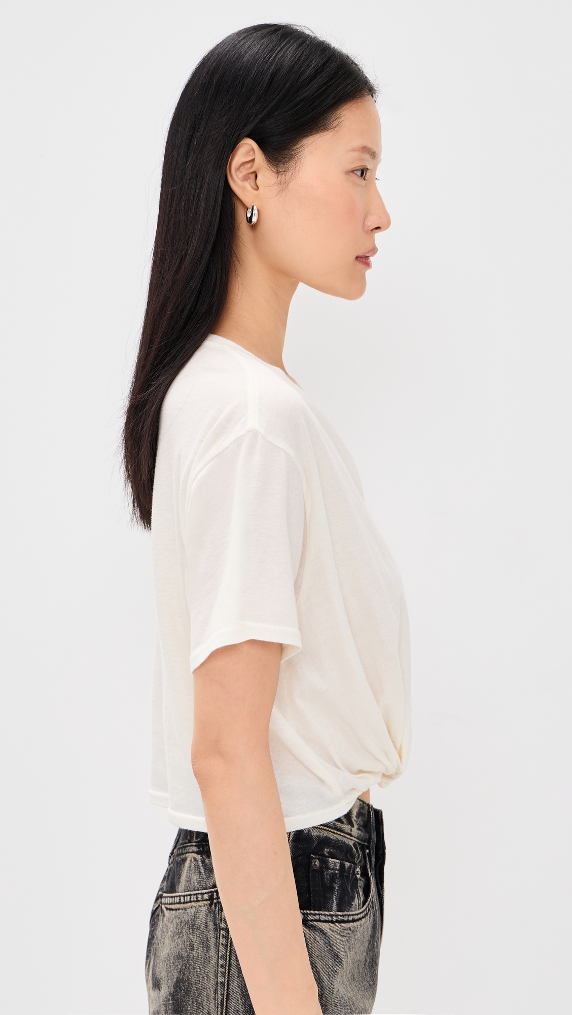 Twisted Front Tee Ecru