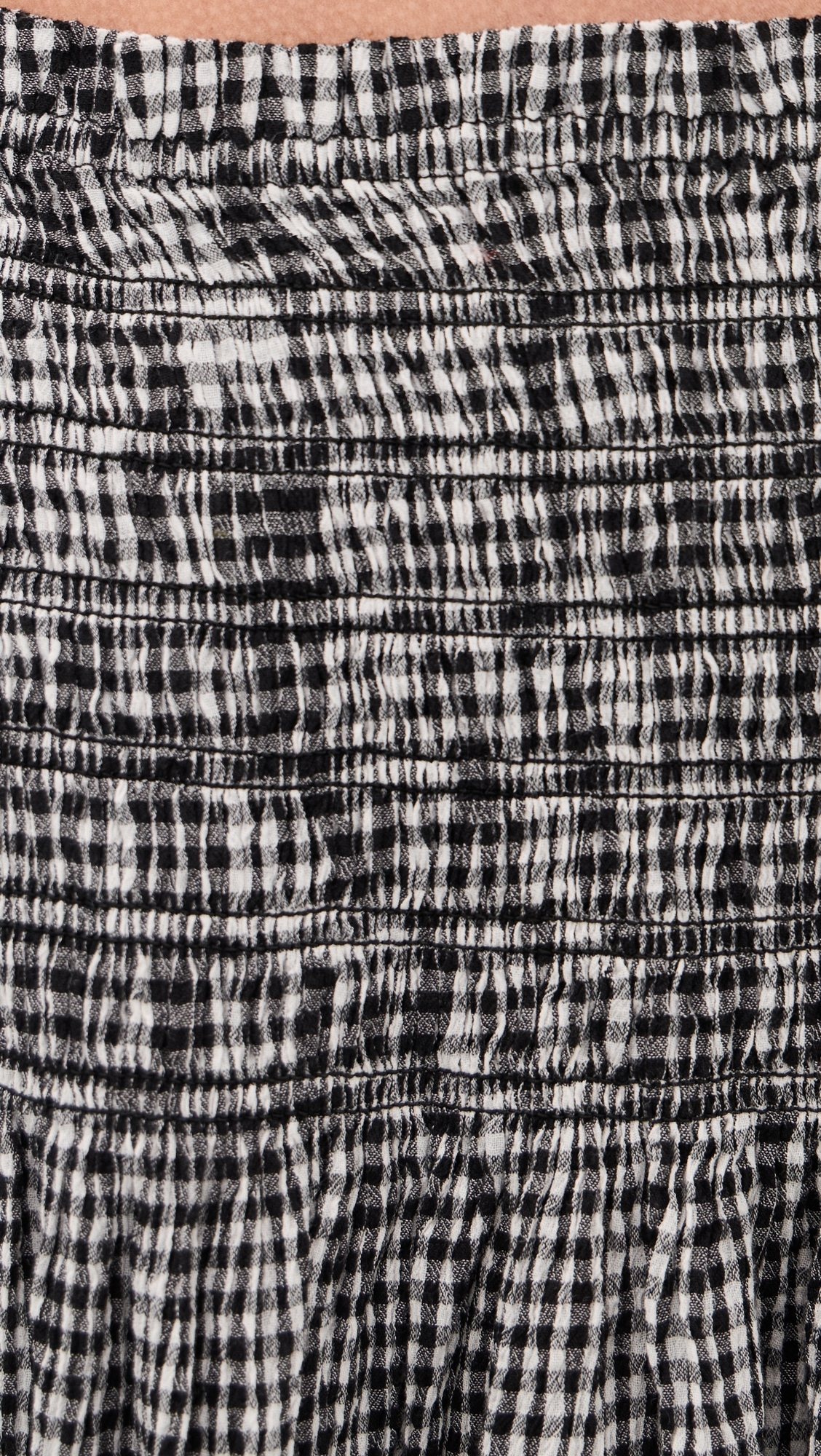 The Tide Smocked Top Black & Cream Check