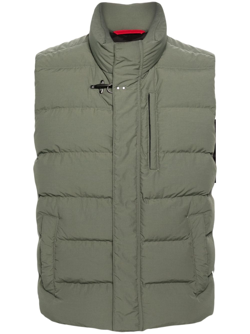 High-neck padded gilet - Green