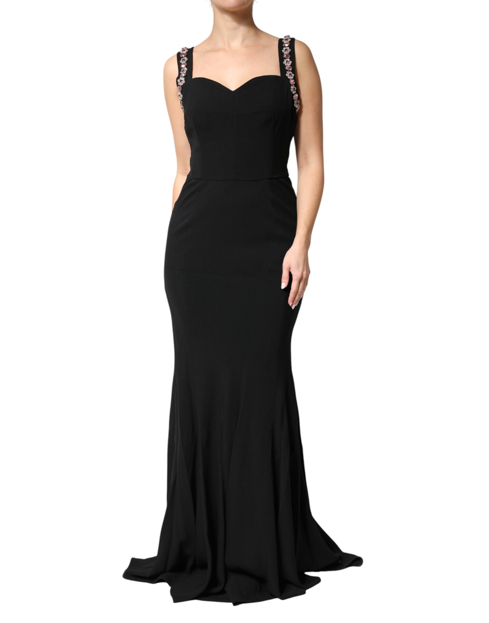 Embellished Bodycon Gown — Black