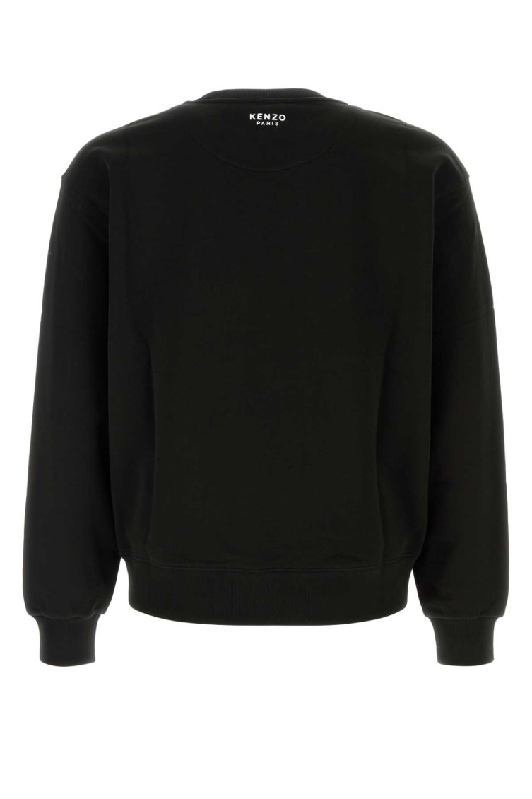 Black Sweater With Boke Flower Patch In Cotton Man