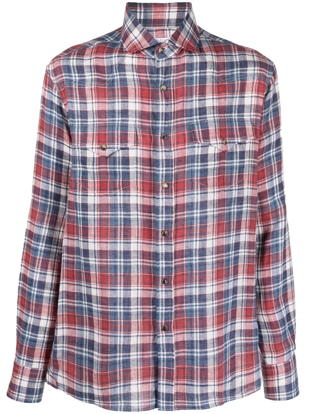 Long-sleeve checked shirt - Red