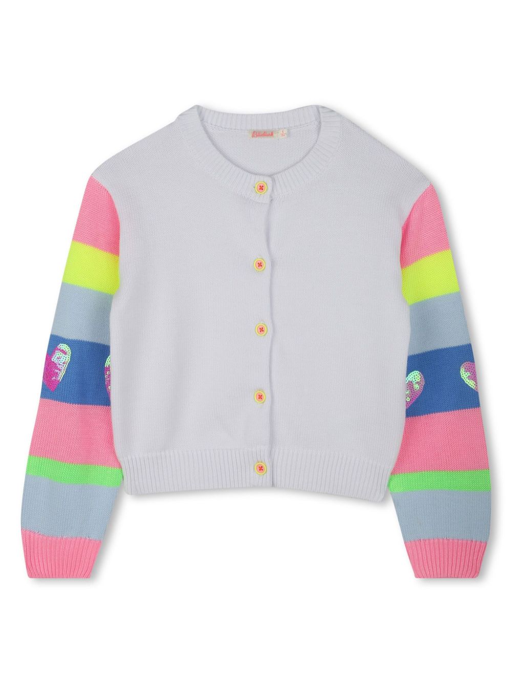 Stripe-detail cardigan - White