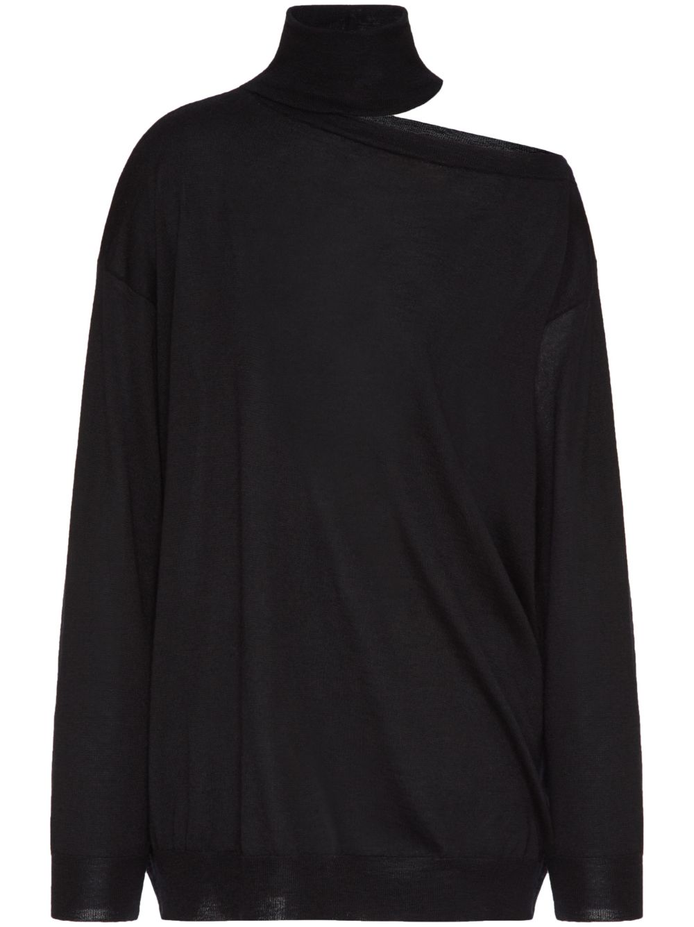 Cut-out roll-neck jumper - Black