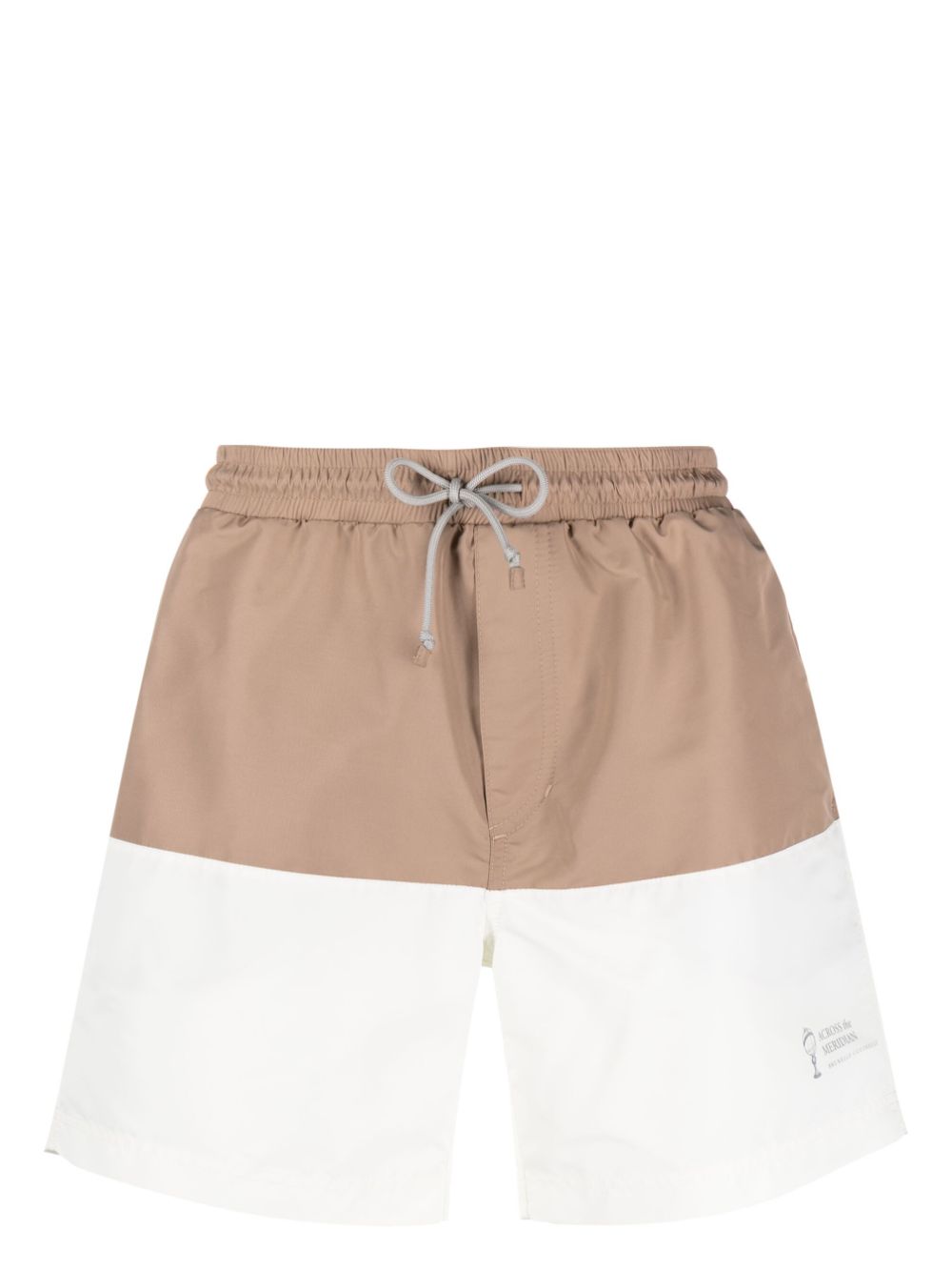 Panelled-design swim shorts - Brown