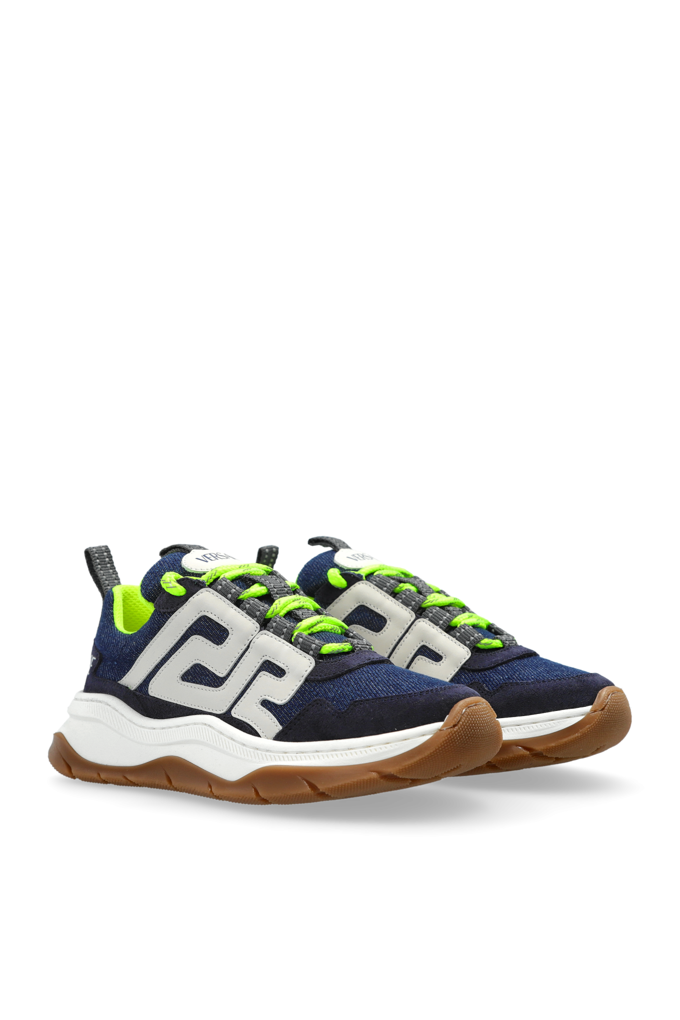 Versace Kids Sports Shoes With Logo, Unisex, Navy Blue