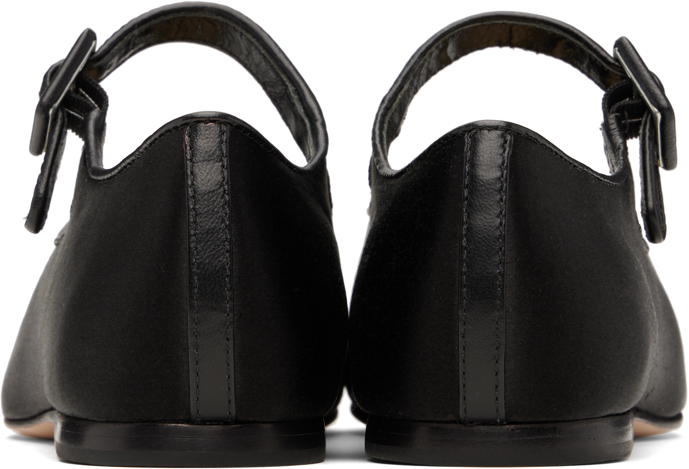 Sandy Liang Black Mary Jane Pointe Ballerina Flats