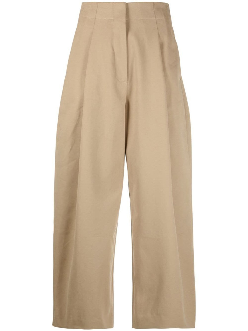 Cotton Wide-leg Trousers
