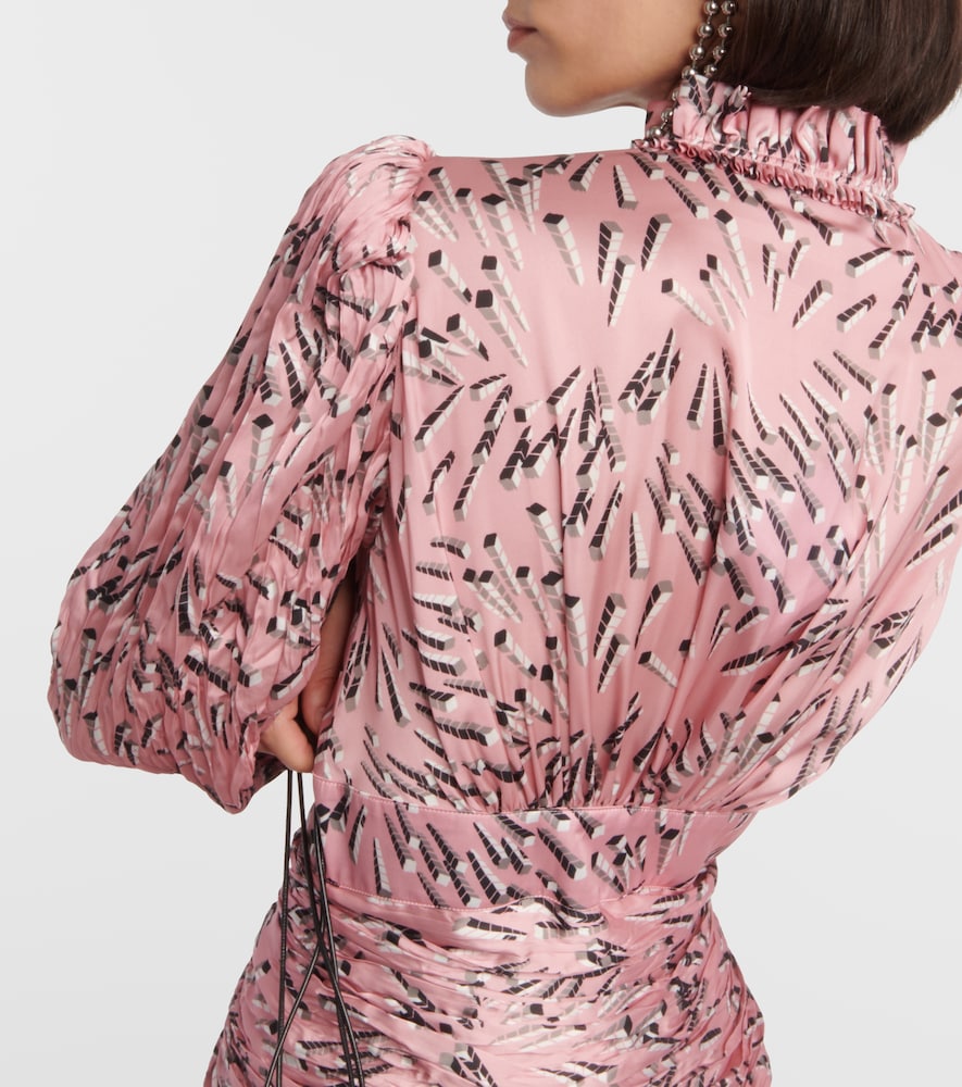 Printed ruched minidress