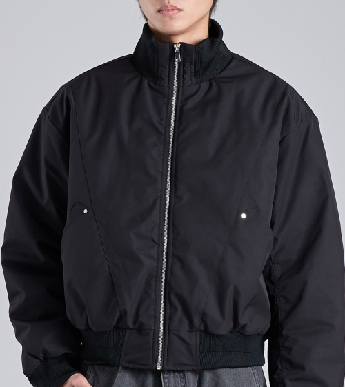 Stand Collar Blouson Crop Jacket