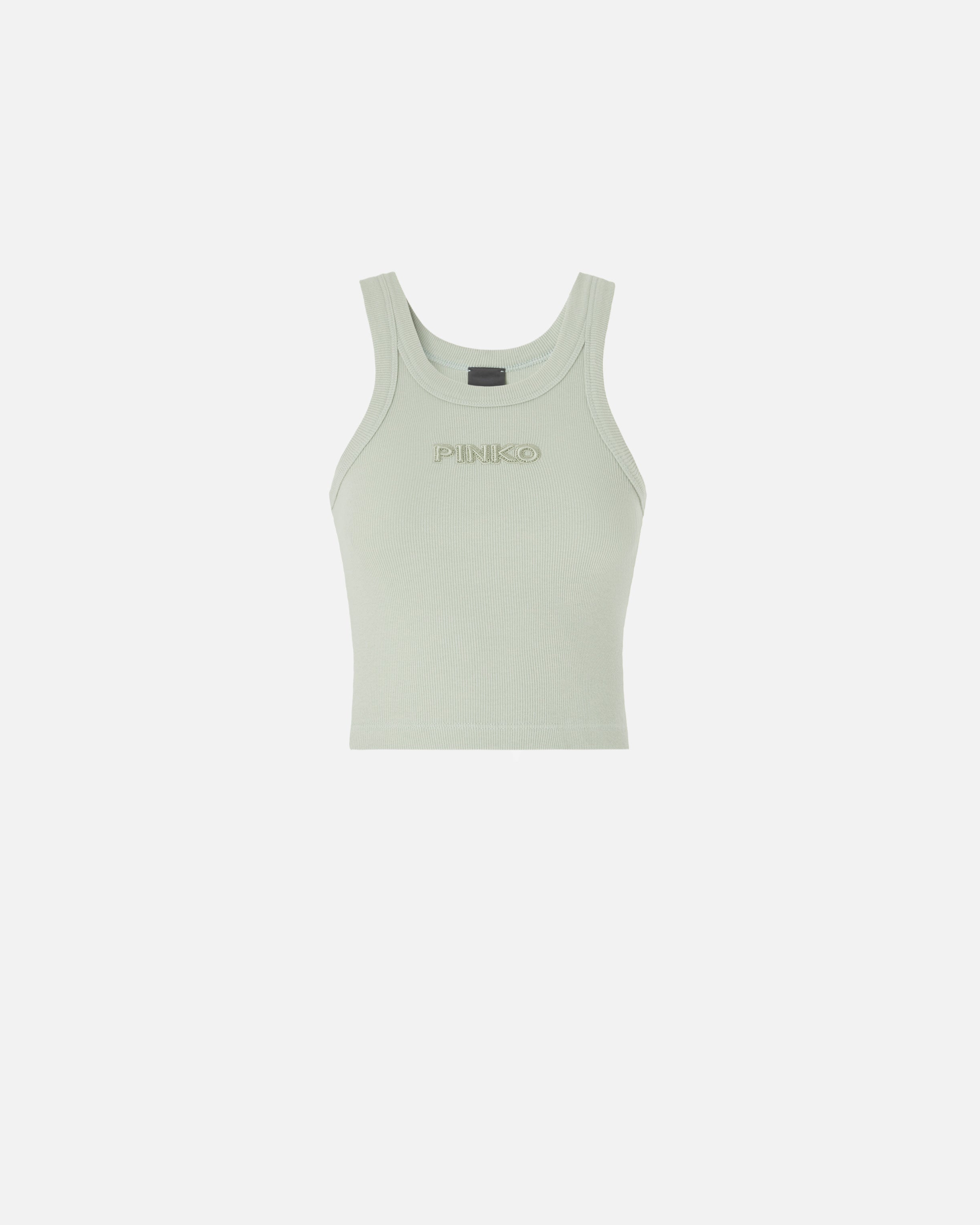 Cropped vest top with logo - L