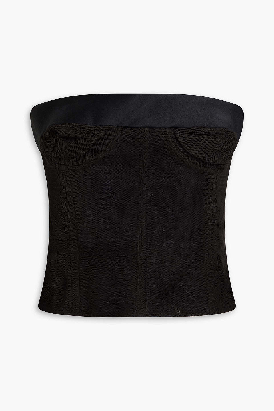 Maison Margiela - Cropped mesh bustier top - Black - IT 36