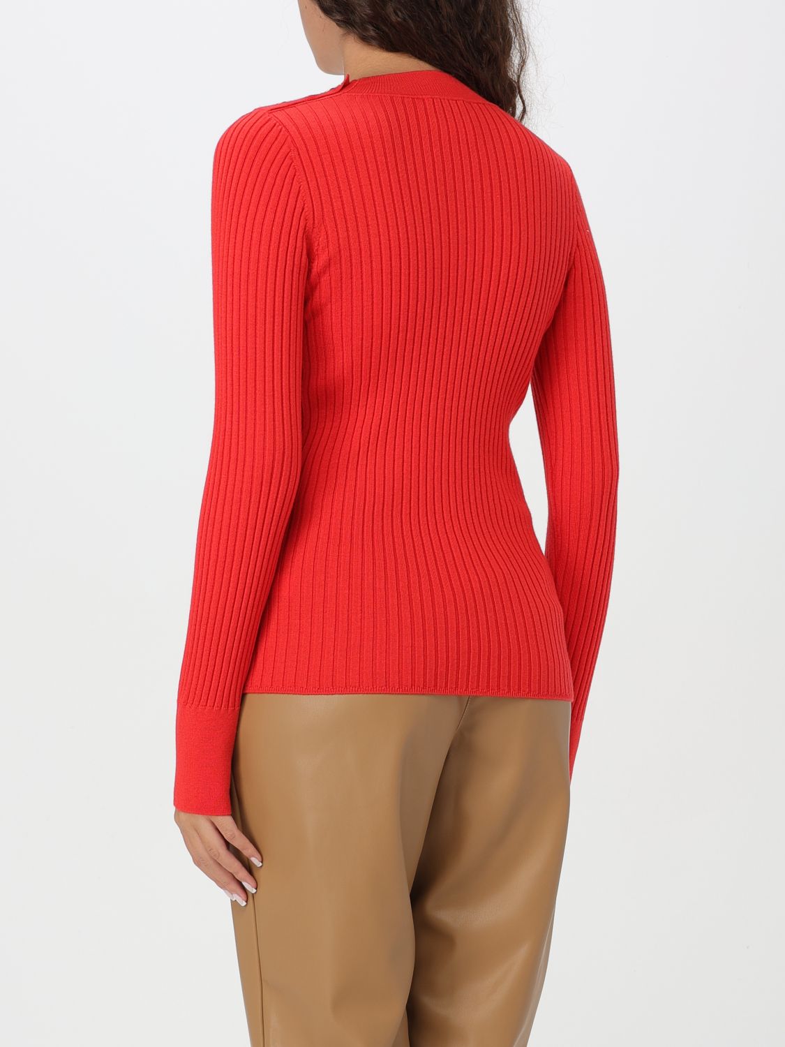 Shoulder-button ribbed jumper - Blue