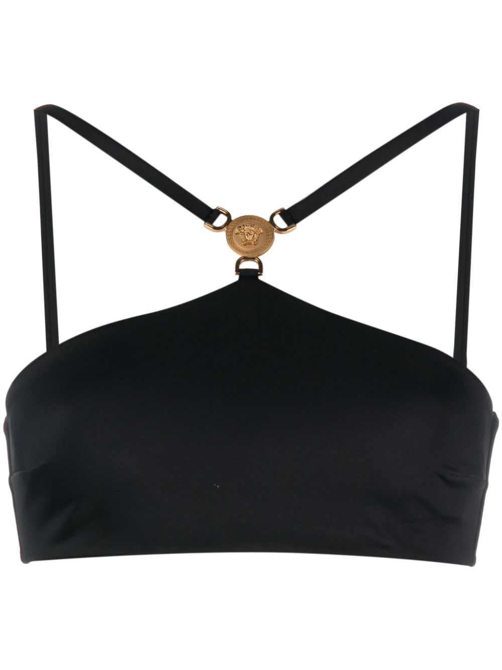 Medusa Head halterneck bikini top - Black