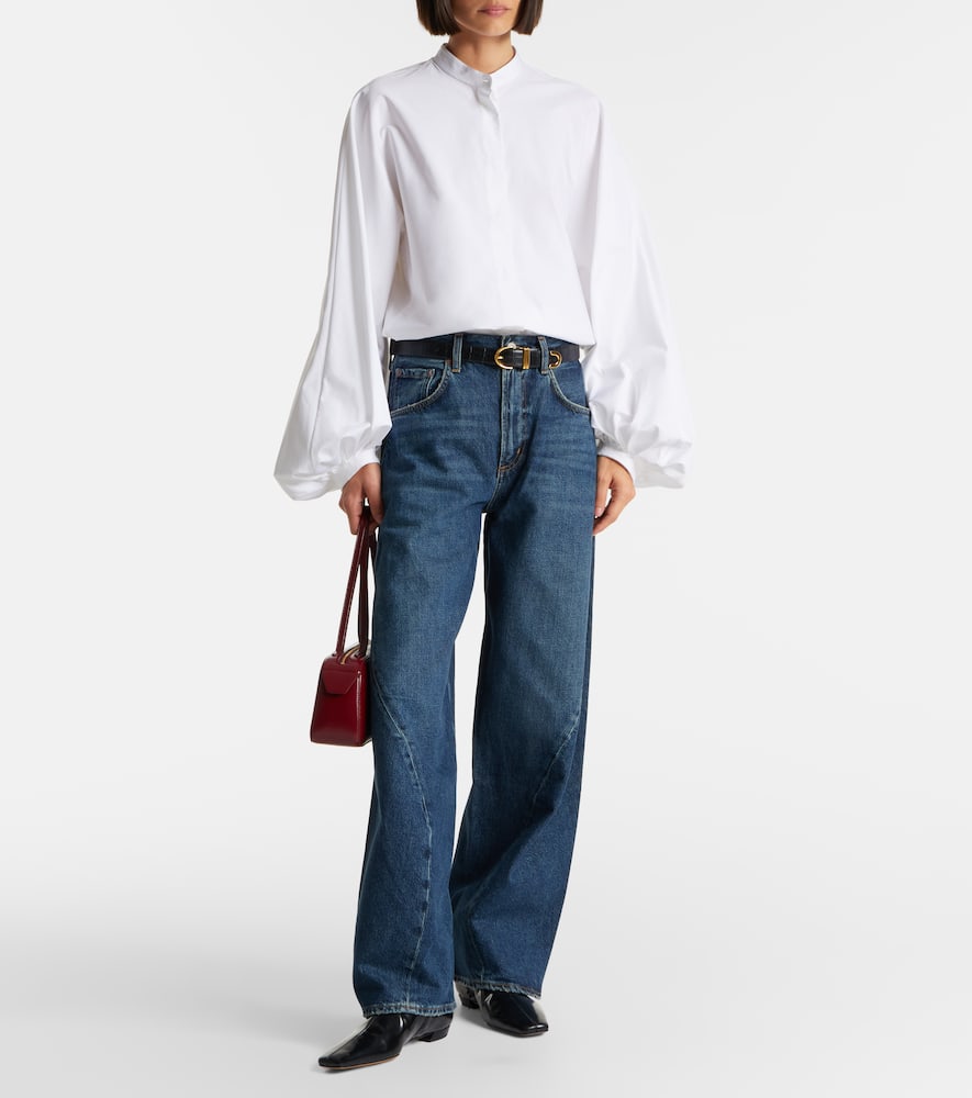 Twist mid-rise wide-leg jeans