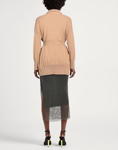 Alpha Studio Woman Cardigan Camel Size 10 Cotton