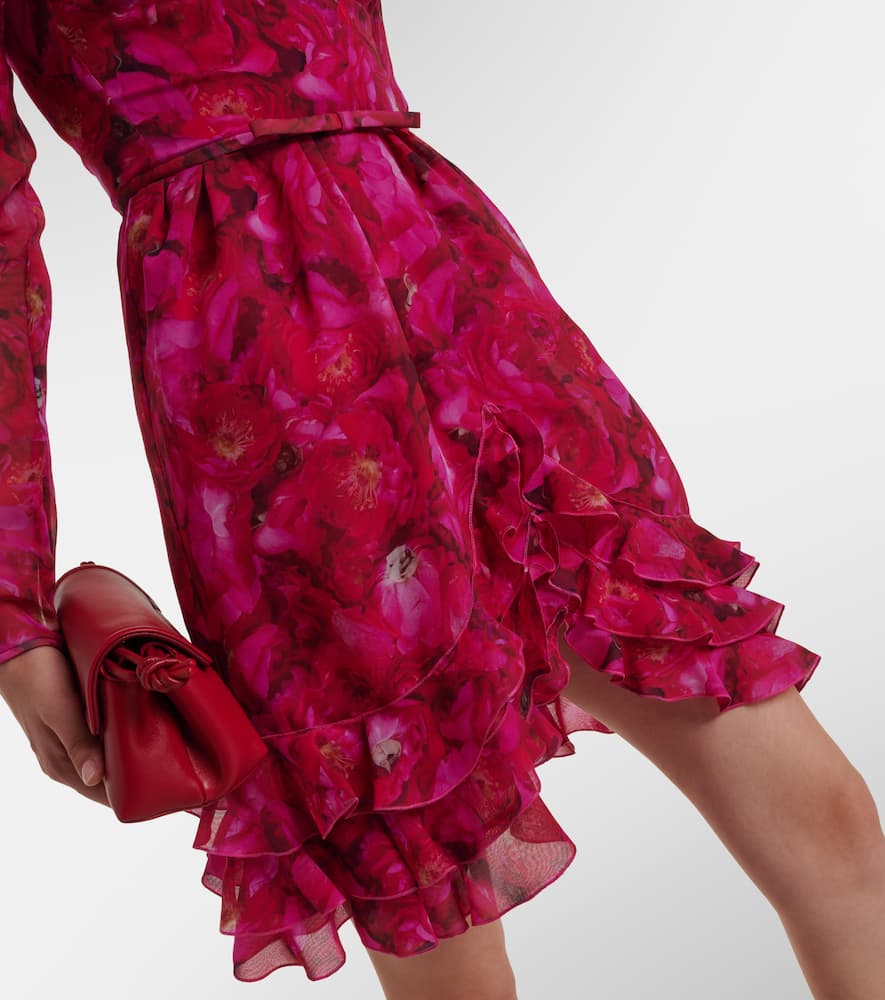 Giambattista Valli Rose Mania silk georgette minidress