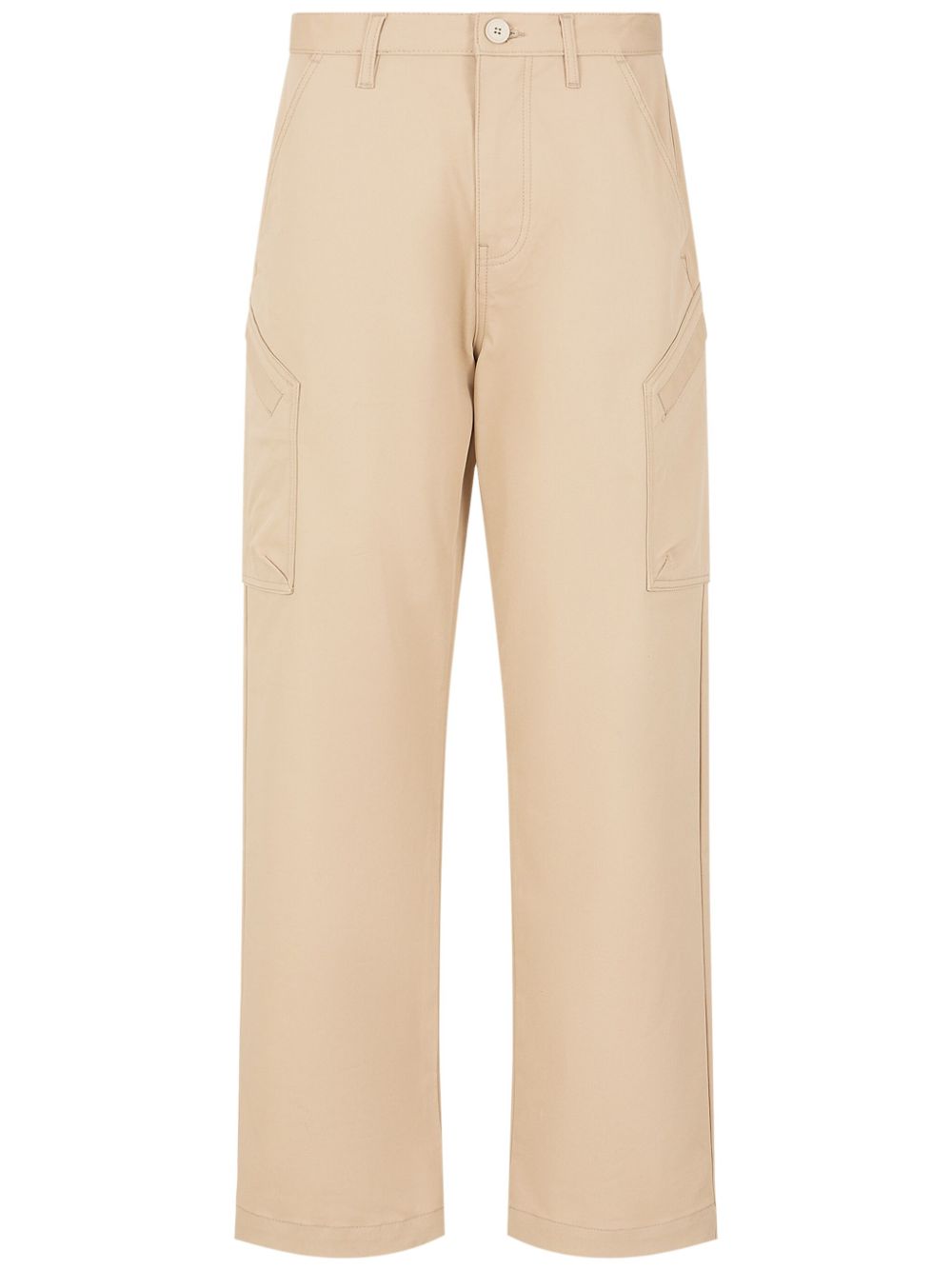 Mid-rise straight-leg trousers - Neutrals