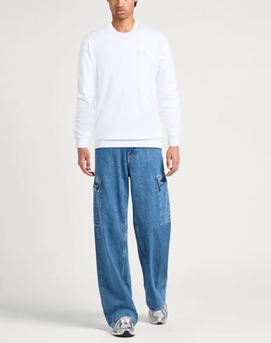 Man Sweatshirt Off white Size L Cotton, Elastane