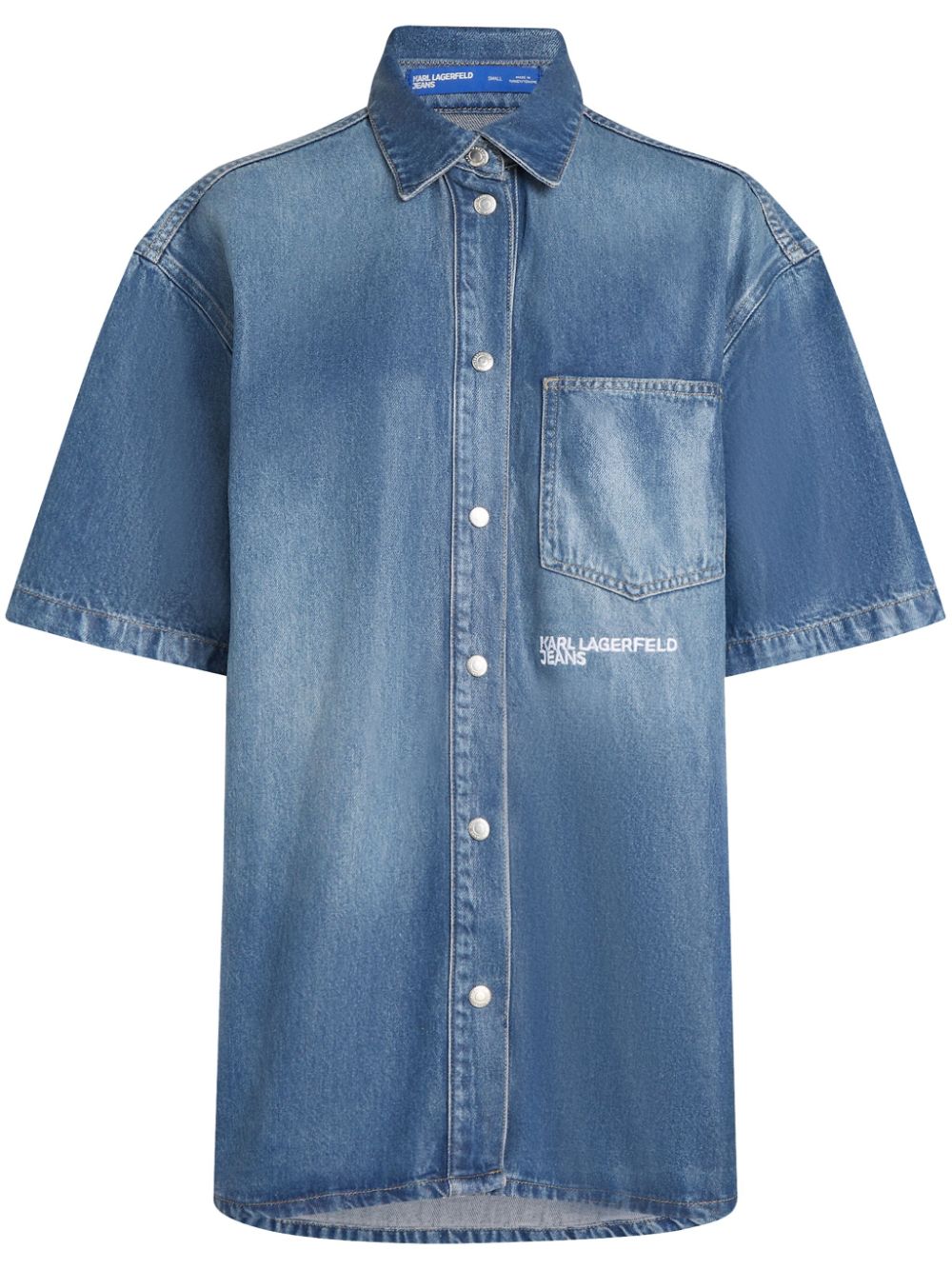 Logo-embroidered shirt - Blue