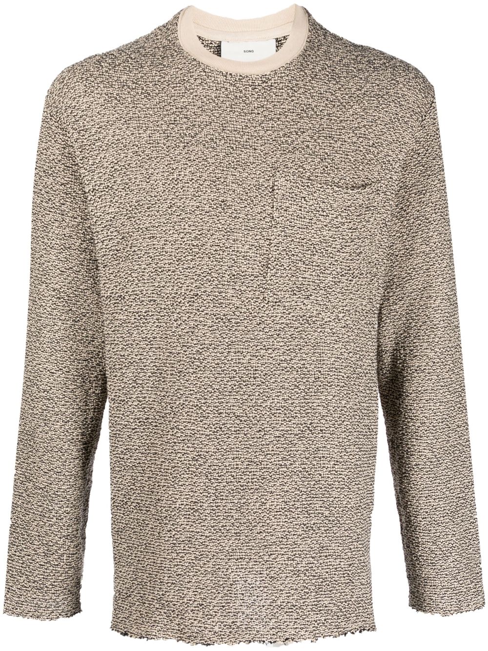 Long-sleeve distressed sweatshirt - Black
